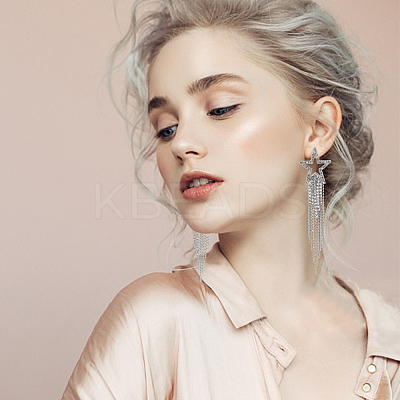 2 Pairs 2 Colors Alloy Hollow Star Dangle Stud Earrings EJEW-AN0003-77-1