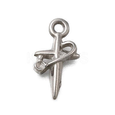 304 Stainless Steel Pendant Rhinestones Setting STAS-C119-20P-1
