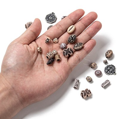 Mixed Antique Style Acrylic Beads MACR-R546-01-1
