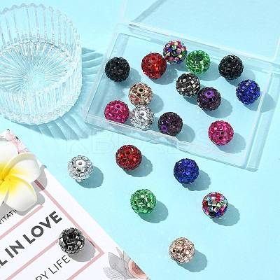 20Pcs 10 Colors Acrylic Rhinestone Beads OACR-FS0002-32-1