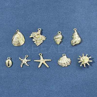 9Pcs 9 Styles Ocean Series Alloy Pendants FIND-FS0003-31-1