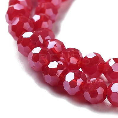 Faceted(32 Facets) Electroplate Glass Beads Strands X-EGLA-R018-4mm-2-1