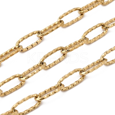 304 Stainless Steel Textured Paperclip Chains CHS-P029-01G-1