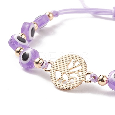 7Pcs 7 Style Resin Evil Eye Braided Bead Bracelets Set BJEW-JB08810-1