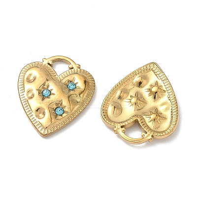 304 Stainless Steel Rhinestone Pendants STAS-L308-11G-1