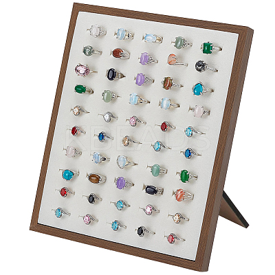 50-Slot Wooden Photo Frame Earring Organizer Display Stands with Velvet Mat ODIS-SC0001-10-1