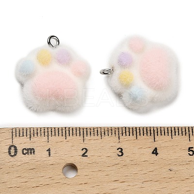 Flocky Opaque Resin Pendants LS-RESI-G112-04-1