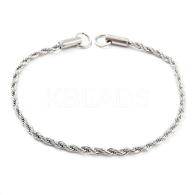 Tarnish Resistant 304 Stainless Steel Twisted Bracelet Makings STAS-P333-20P-1