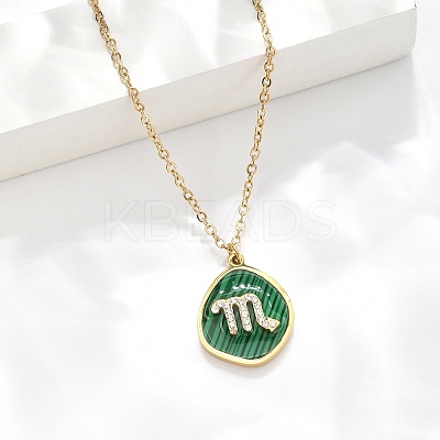 304 Stainless Steel Micro Pave Cubic Zirconia constellation Pendant Necklaces NJEW-R021-01G-06-1
