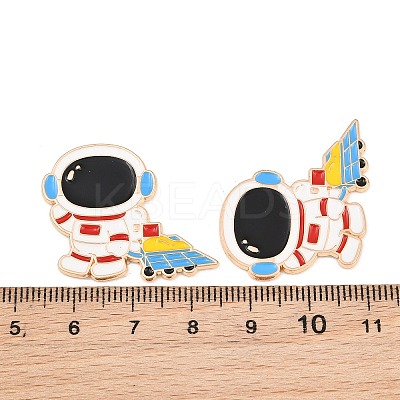 Space Astronauts Alloy Enamel Cabochons AL-CBA1A6F-07KCG-A-1