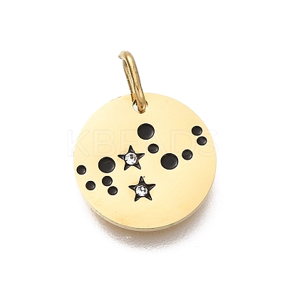 Twelve Constellations 304 Stainless Steel Enamel Pendants STAS-A148-01G-08-1