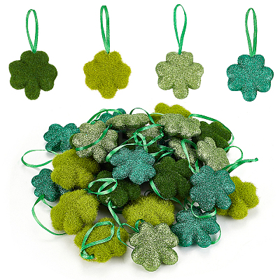 32Pcs 4 Colors Saint Patrick's Day Foam Pendant Decorations for Christmas Tree FIND-GA0003-02-1