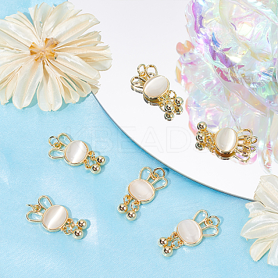 6Pcs Imitation Shell & Pearl Resin Pendants KK-BBC0004-20-1