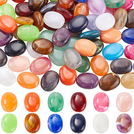 100Pcs Imitation Gemstone Acrylic Beads OACR-SP0001-05B-1