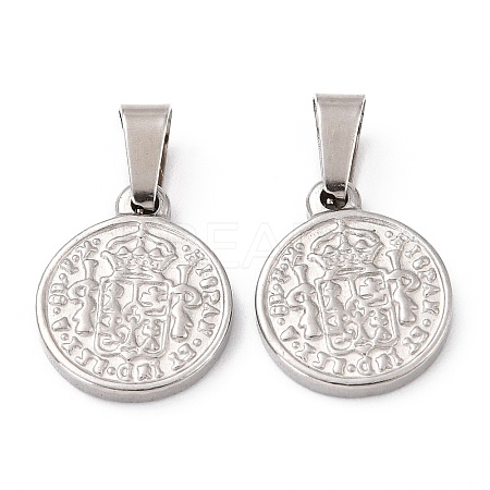 Tarnish Resistant 304 Stainless Steel Coin Pendants LS-STAS-F183-01P-B-1