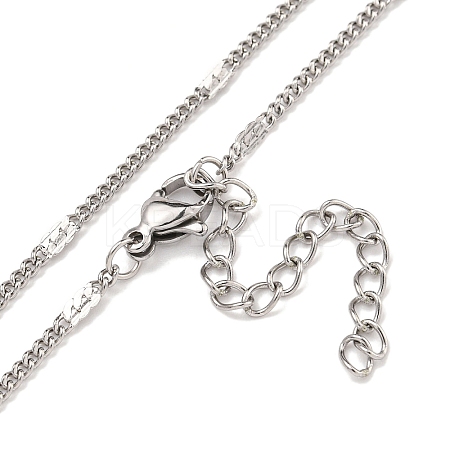 Non-Tarnish 304 Stainless Steel Curb Chain Necklaces LS-NJEW-R266-03P-1