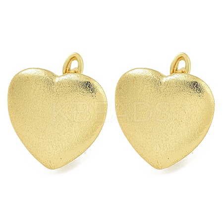 Heart Brass Hoop Earrings EJEW-Q390-09G-1