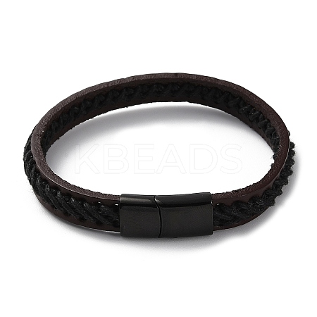 Leather Braided Cord Bracelet BJEW-F460-07EB-1