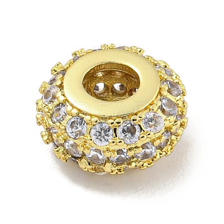 Rack Plating Brass Micro Pave Cubic Zirconia Beads KK-B091-03G-01-1