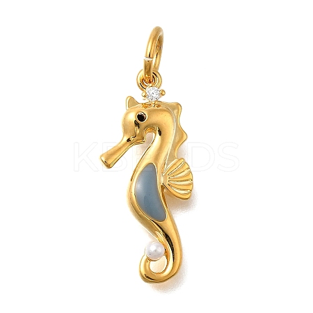 Brass Micro Pave Cubic Zirconia Pendants KK-U061-19A-G-1