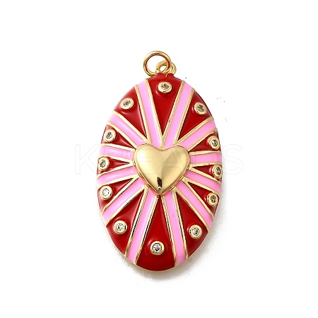 Brass Micro Pave Clear Cubic Zirconia Pendants KK-F899-01A-G-1