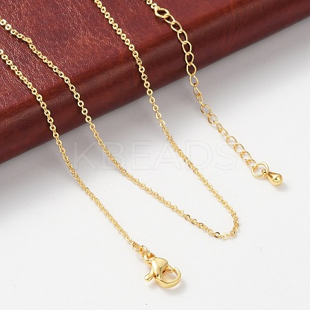 Brass Rolo Chains Necklaces for Women NJEW-D302-43G-1