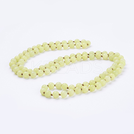 Natural Lemon Jade Beaded Necklaces NJEW-P202-36-B13-1