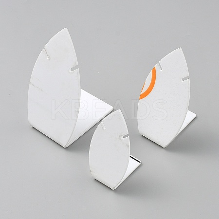 3Pcs 3 Sizes Leaf Shaped Acrylic Slant Back Jewelry Single Pendant Necklace Display Stands ODIS-WH20003-04-1