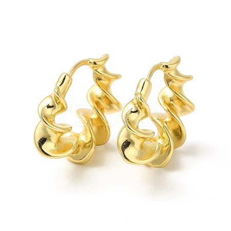 Rack Plating Brass Twist Round Hoop Earrings for Women EJEW-E270-20G-1