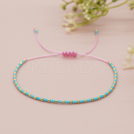 Glass Seed Beads Braided Bead Bracelets MT5795-5-1