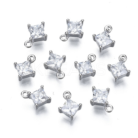 Long-Lasting Plated 925 Sterling Silver Cubic Zirconia Charms STER-ZX003-01P-NF-1