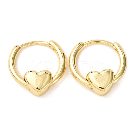 Brass Heart Hoop Earrings EJEW-K267-18G-1