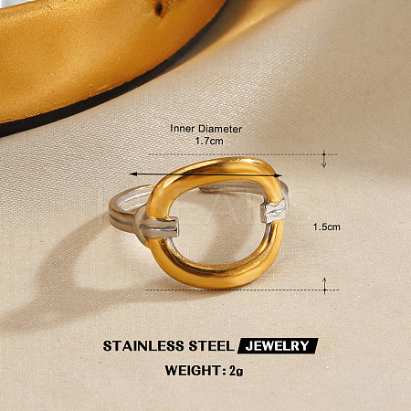 304 Stainless Steel Cuff Open Rings for Women FS-WG0ACBE-06-1
