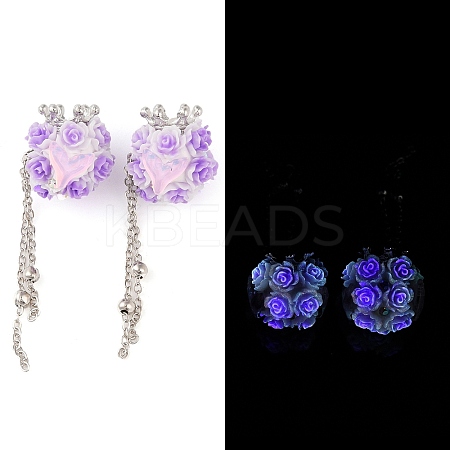 Handmade Luminous Polymer Clay Rhinestone Beads CLAY-H003-09P-01-1