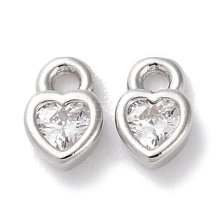 Rack Plating Brass Micro Pave Cubic Zirconia Pendants KK-Z039-08P-1