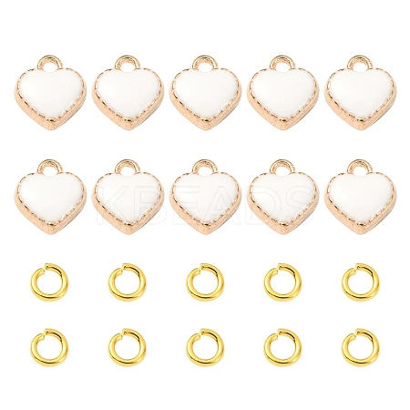 10Pcs Heart Alloy Enamel Charms ENAM-YW0002-92-1