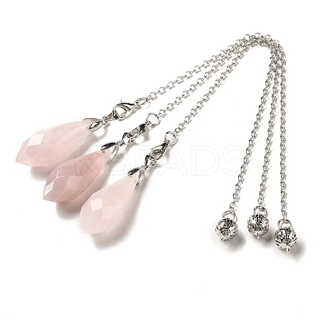 Natural Rose Quartz Dowsing Pendulum Big Pendants G-H286-03P-03-1