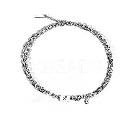 Men's Constellation Titanium Steel Necklace PW-WG28588-03-1
