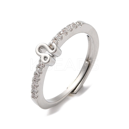 Rack Plating Brass Clear Cubic Zirconia Constellation Adjustable Rings for Women RJEW-S407-08P-10-1