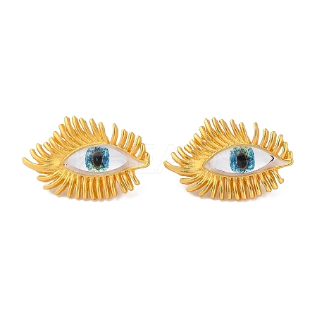 Plastic Eyes Stud Earrings LS-EJEW-Z029-01B-1