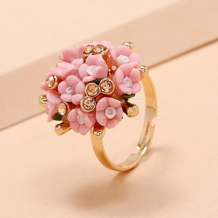 Alloy Rhinestone Finger Rings for Women WG4BC41-03-1