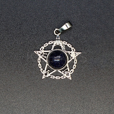 Synthetic Blue Goldstone Pendants PW-WG18192-21-1