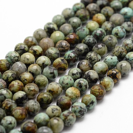 Natural African Turquoise(Jasper) Beads Strands G-D840-15-6mm-1