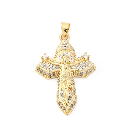Brass Micro Pave Cubic Zirconia Pendants KK-S510-14G-1