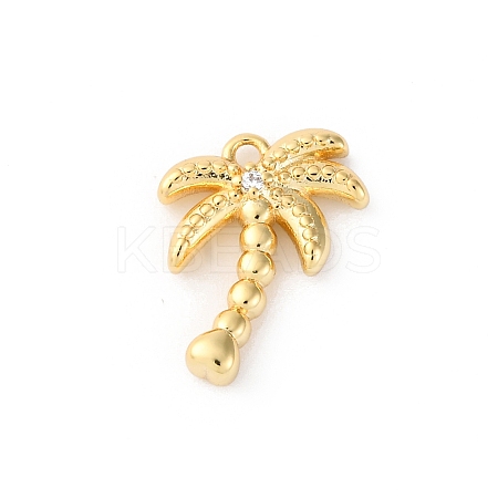 Brass Pave Clear Cubic Zirconia Pendants KK-V016-01G-1