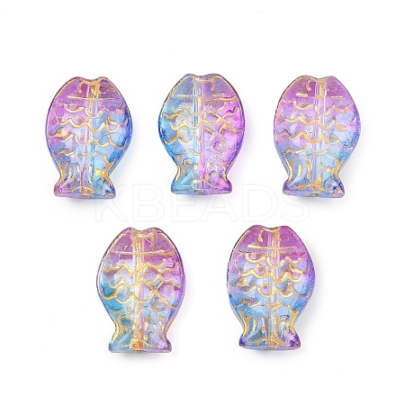 Electroplate and Golden Metal Enlaced Glass Beads EGLA-T029-01B-1
