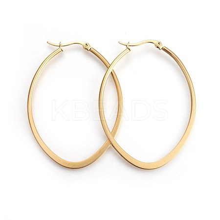 201 Stainless Steel Hoop Earrings LS-EJEW-A053-06A-G-1