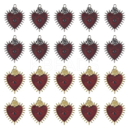 20Pcs 2 Colors Alloy Enamel Pendants ENAM-SC0003-84-1
