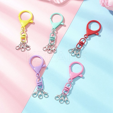 Spray Painted Eco-Friendly Alloy Double Eye Swivel Clasps and Iron Lobster Claw Clasps HJEW-JM04661-1