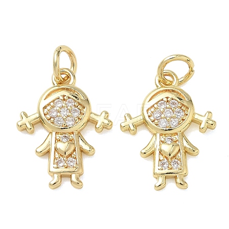 Brass Micro Pave Cubic Zirconia Pendants KK-T085-15E-G-1